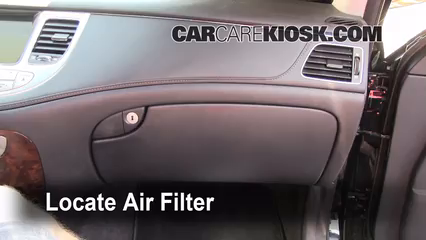 2009 Hyundai Genesis 4.6 4.6L V8 Air Filter (Cabin) Check